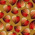 Seamless pattern with stylized leaves